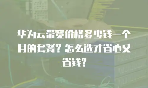 华为云带宽价格多少钱一个月的套餐？怎么选才省心又省钱？