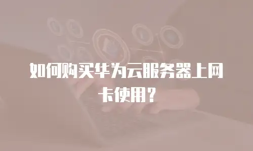 如何购买华为云服务器上网卡使用？