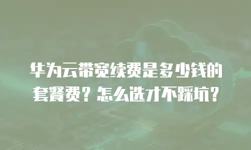 华为云带宽续费是多少钱的套餐费？怎么选才不踩坑？