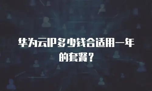 华为云IP多少钱合适用一年的套餐？