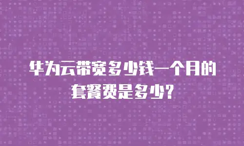 华为云带宽多少钱一个月的套餐费是多少？