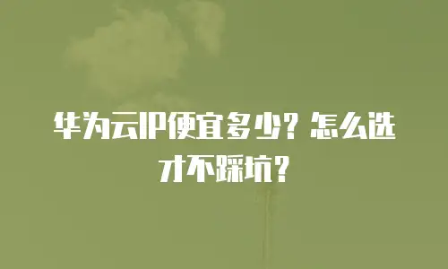 华为云IP便宜多少？怎么选才不踩坑？