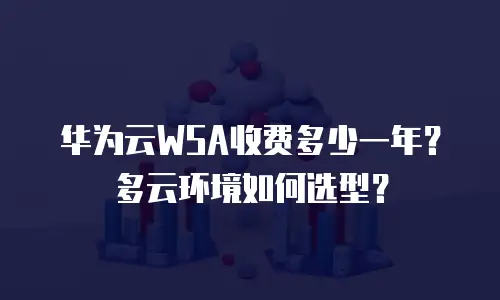 华为云WSA收费多少一年？多云环境如何选型？