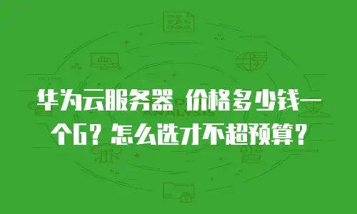 华为云服务器 价格多少钱一个G？怎么选才不超预算？