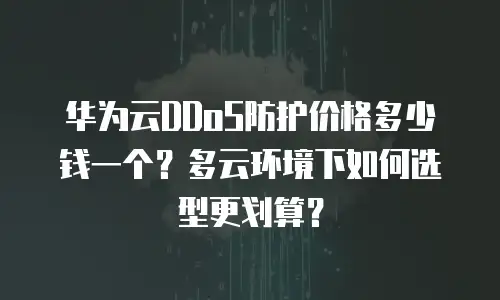 华为云DDoS防护价格多少钱一个？多云环境下如何选型更划算？