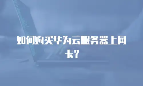 如何购买华为云服务器上网卡？