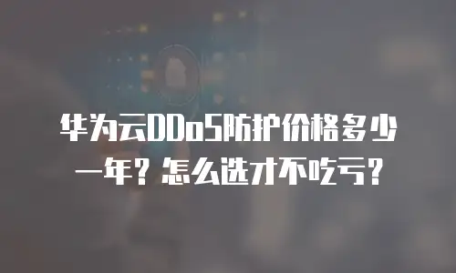 华为云DDoS防护价格多少一年？怎么选才不吃亏？