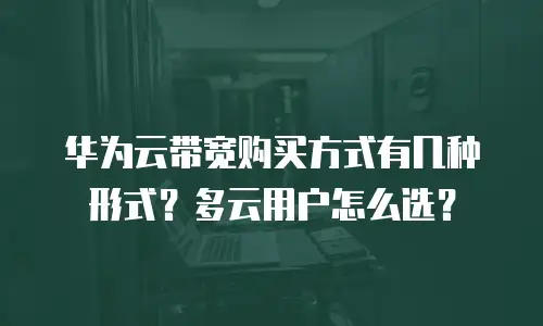 华为云带宽购买方式有几种形式？多云用户怎么选？