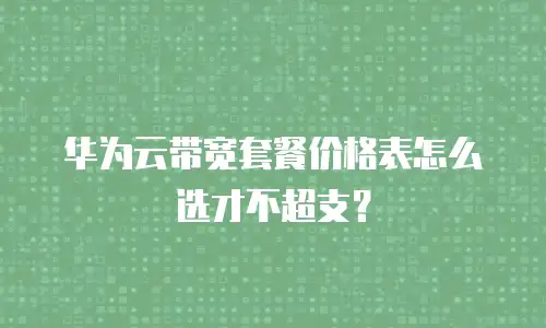 华为云带宽套餐价格表怎么选才不超支？