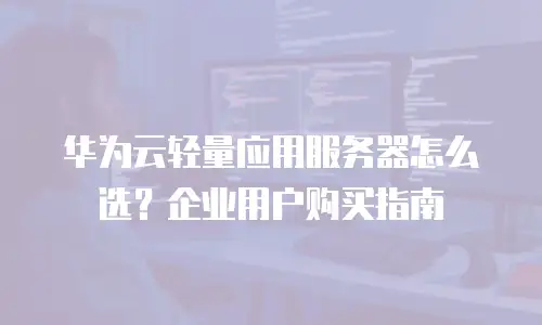 华为云轻量应用服务器怎么选？企业用户购买指南