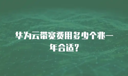 华为云带宽费用多少个兆一年合适？