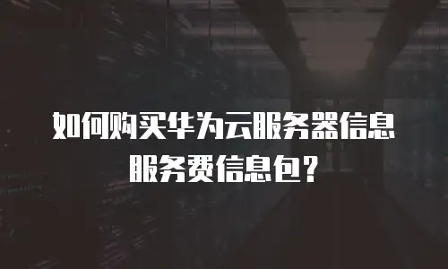 如何购买华为云服务器信息服务费信息包？