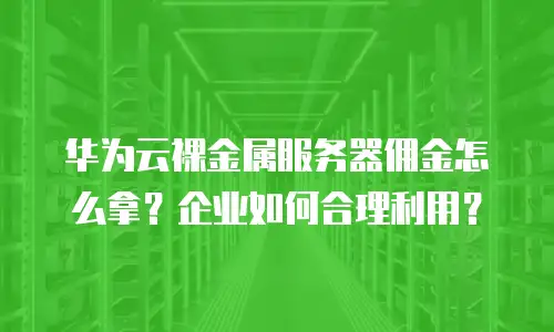 华为云裸金属服务器佣金怎么拿？企业如何合理利用？