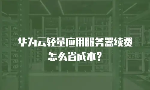华为云轻量应用服务器续费怎么省成本？