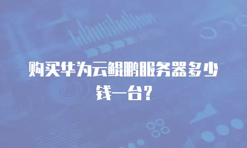 购买华为云鲲鹏服务器多少钱一台？