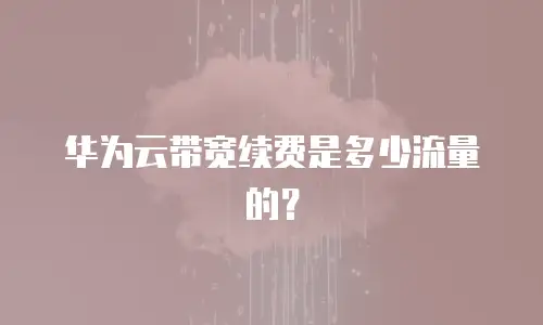 华为云带宽续费是多少流量的？