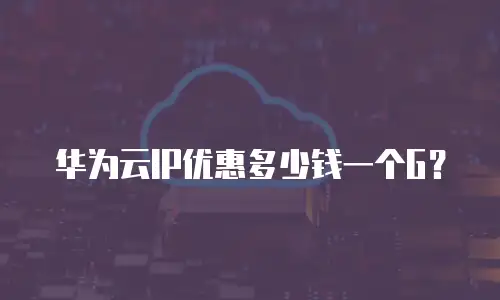华为云IP优惠多少钱一个G？