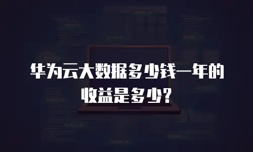 华为云大数据多少钱一年的收益是多少？