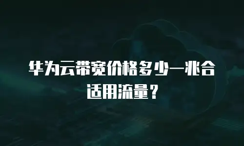 华为云带宽价格多少一兆合适用流量？