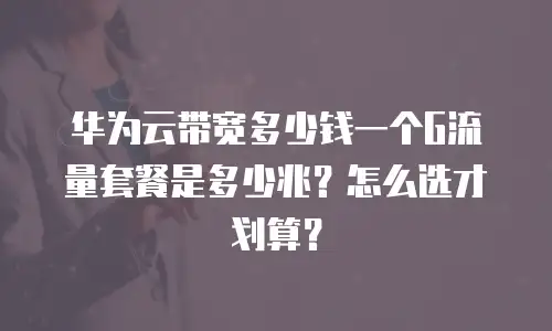 华为云带宽多少钱一个G流量套餐是多少兆？怎么选才划算？