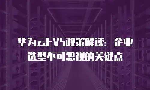 华为云EVS政策解读：企业选型不可忽视的关键点