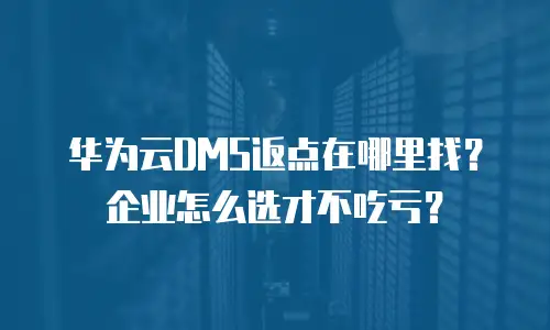 华为云DMS返点在哪里找？企业怎么选才不吃亏？
