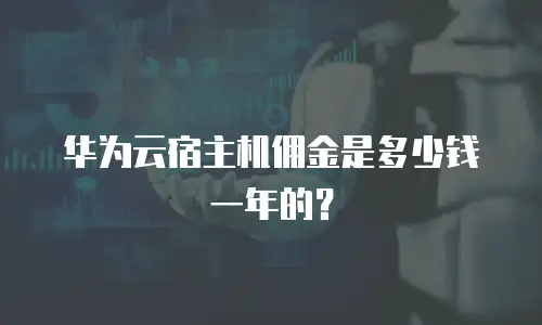 华为云宿主机佣金是多少钱一年的？
