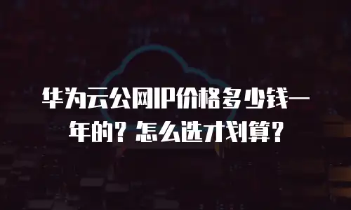 华为云公网IP价格多少钱一年的？怎么选才划算？