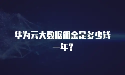 华为云大数据佣金是多少钱一年？