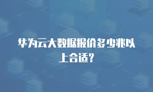 华为云大数据报价多少兆以上合适？