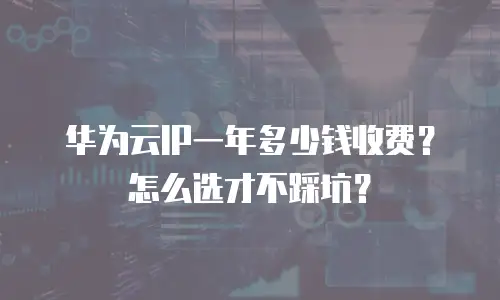 华为云IP一年多少钱收费？怎么选才不踩坑？