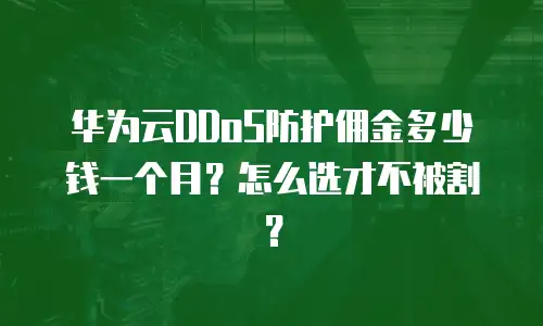 华为云DDoS防护佣金多少钱一个月？怎么选才不被割？