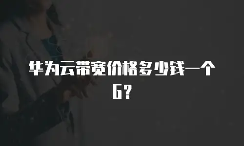 华为云带宽价格多少钱一个G？