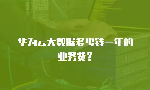 华为云大数据多少钱一年的业务费？
