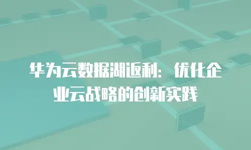 华为云数据湖返利：优化企业云战略的创新实践