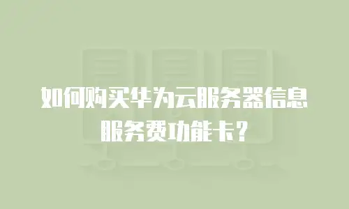 如何购买华为云服务器信息服务费功能卡？