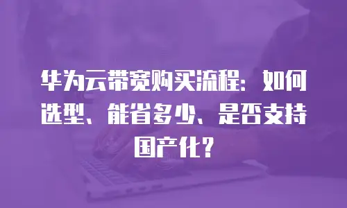 华为云带宽购买流程：如何选型、能省多少、是否支持国产化？