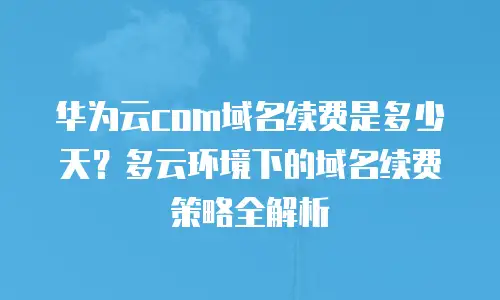 华为云com域名续费是多少天？多云环境下的域名续费策略全解析