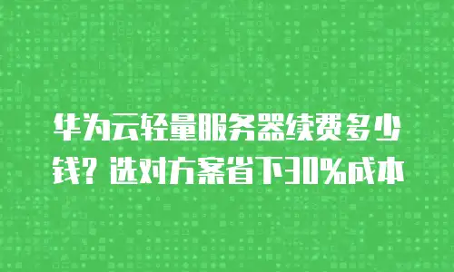 华为云轻量服务器续费多少钱？选对方案省下30%成本