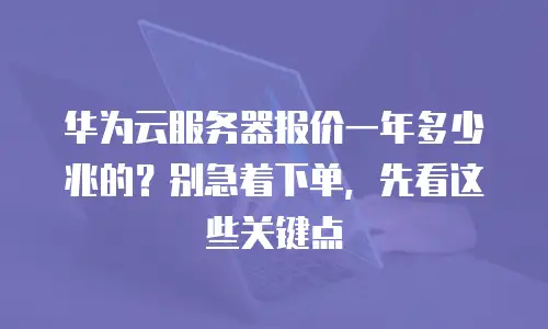 华为云服务器报价一年多少兆的？别急着下单，先看这些关键点