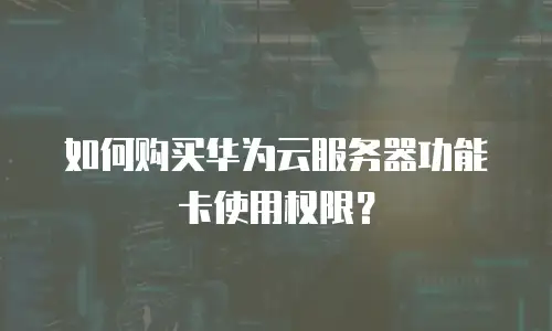 如何购买华为云服务器功能卡使用权限？
