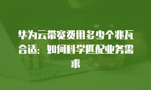 华为云带宽费用多少个兆瓦合适：如何科学匹配业务需求