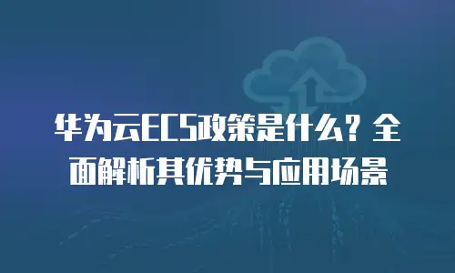 华为云ECS政策是什么？全面解析其优势与应用场景
