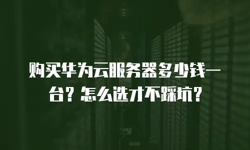 购买华为云服务器多少钱一台？怎么选才不踩坑？