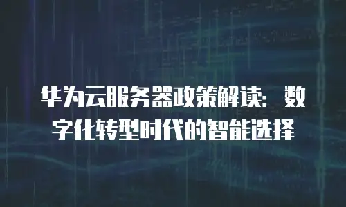 华为云服务器政策解读：数字化转型时代的智能选择