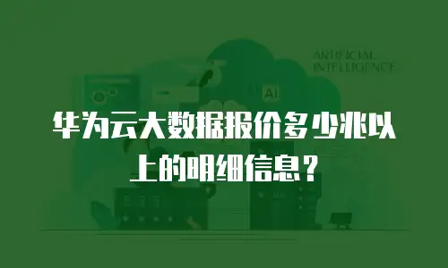 华为云大数据报价多少兆以上的明细信息？
