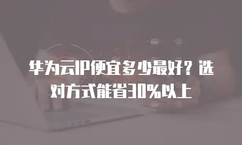 华为云IP便宜多少最好？选对方式能省30%以上