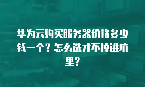 华为云购买服务器价格多少钱一个？怎么选才不掉进坑里？