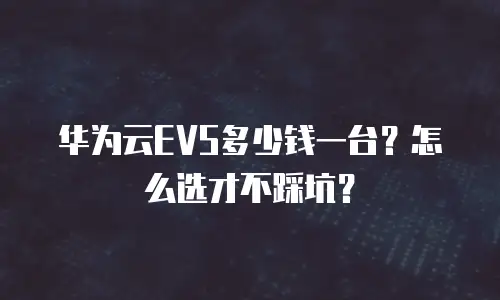 华为云EVS多少钱一台？怎么选才不踩坑？