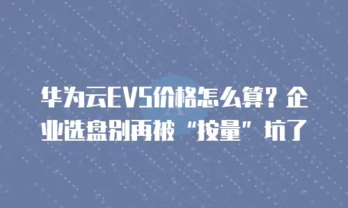 华为云EVS价格怎么算？企业选盘别再被“按量”坑了